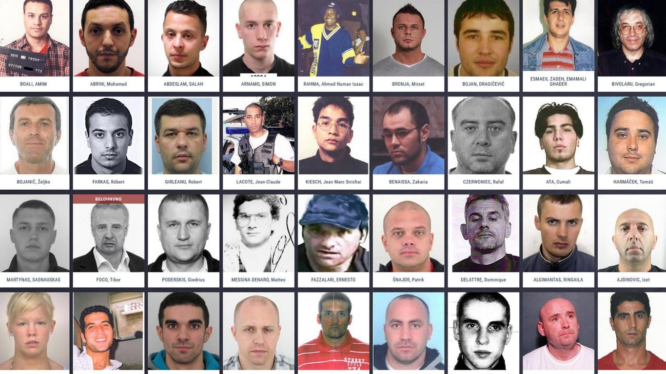 Das sind die meistgesuchten Verbrecher Europas.