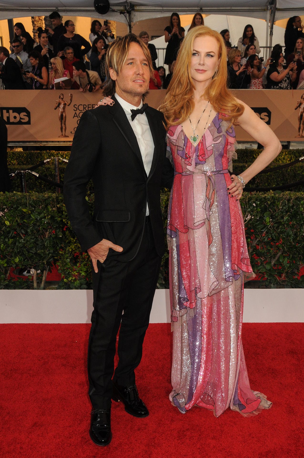 Nicole Kidman brachte Eheman Keith Urban mit. Sie trug eine Kreation von "Gucci".