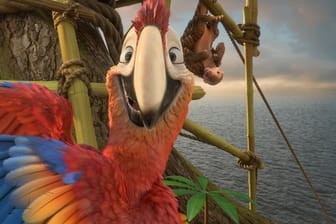 Papagei Dienstag und Schuppentier Pango im 3D-Animationsfilm "Robinson Crusoe".