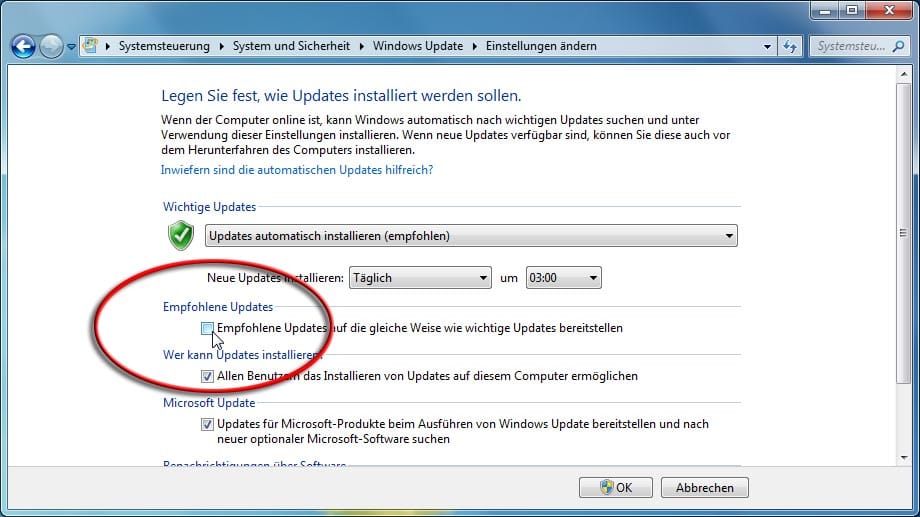 Im Anschluss installiert Windows nur noch Sicherheits-Updates.