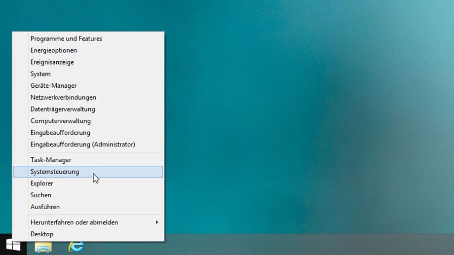 Systemsteuerung in Windows 8.1 öffnen.