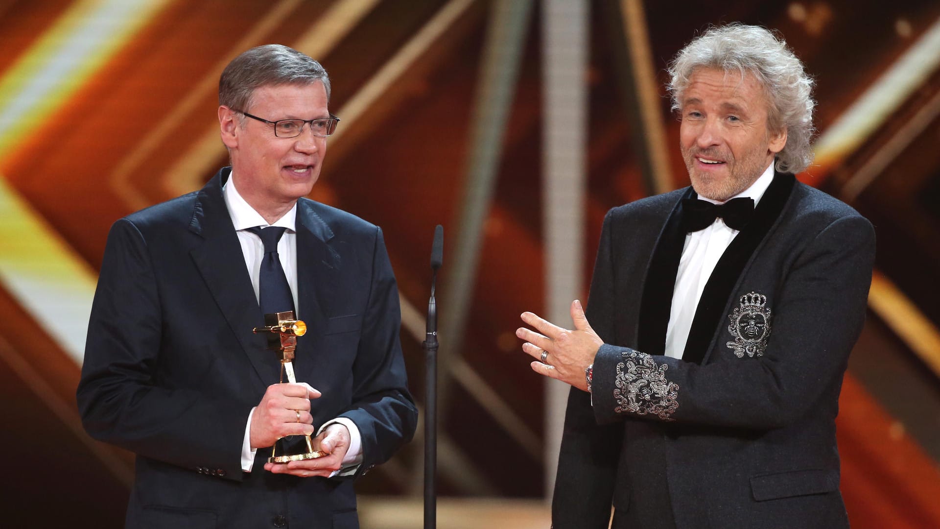 Günther Jauch erhielt den Publikumspreis als "beliebtester Showmaster".