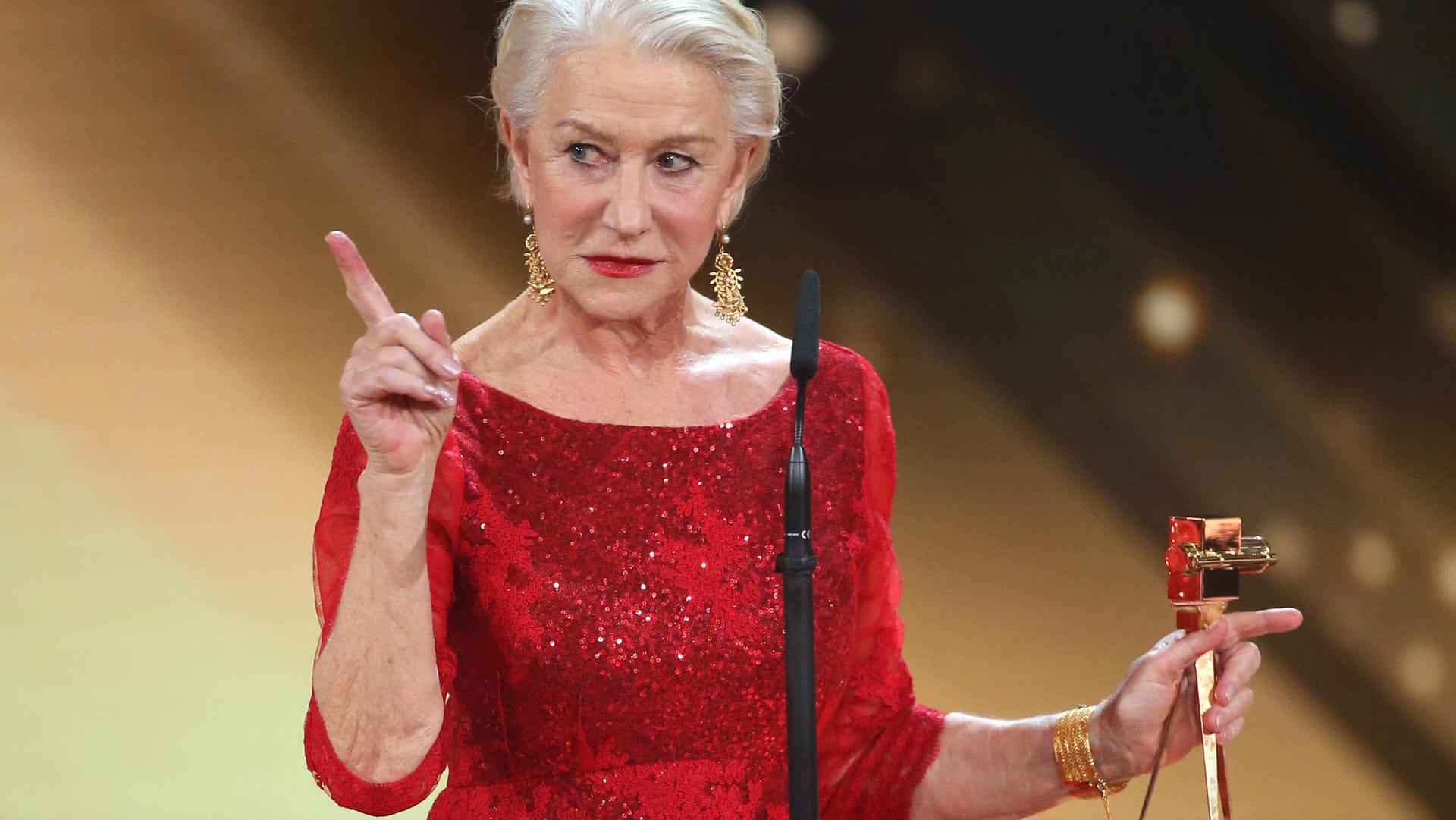 Helen Mirren während ihrer Dankesrede.