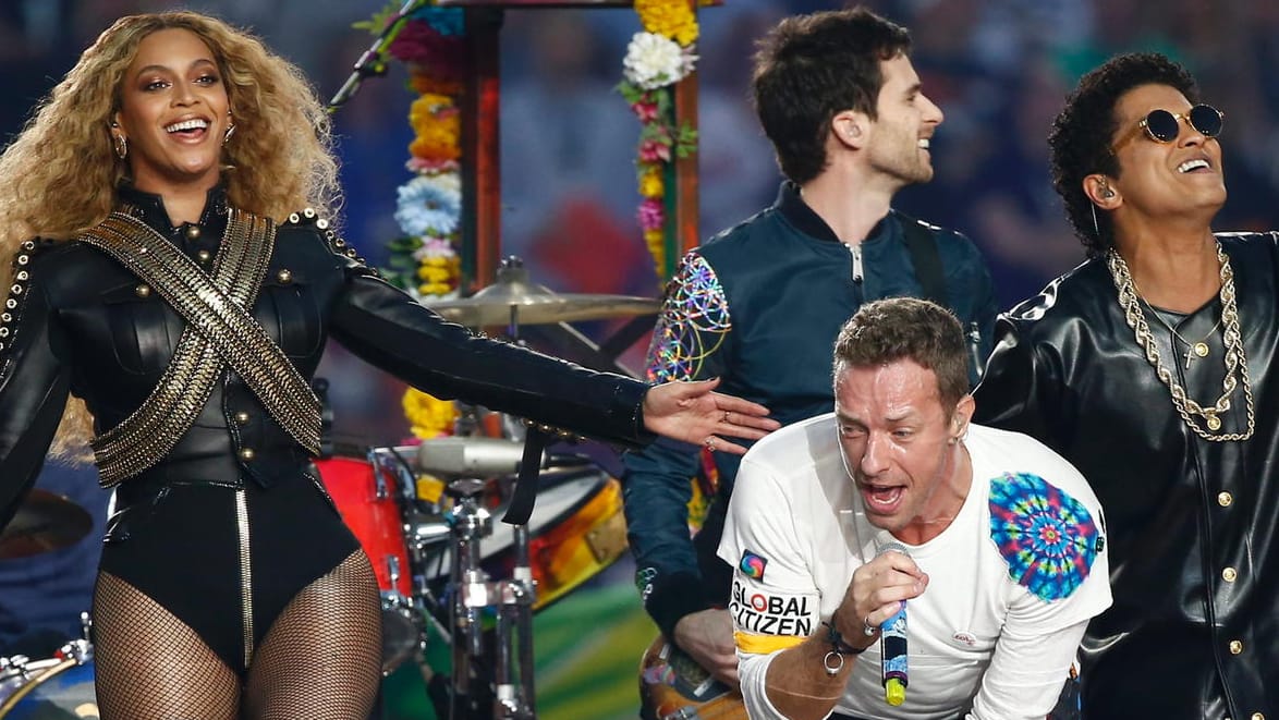 Super Bowl 50: Beyoncé, Coldplay und Bruno Mars in der Halbzeitshow.