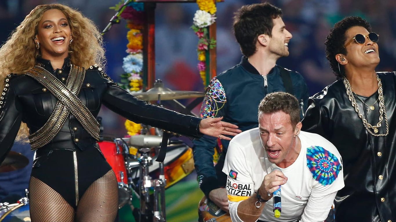 Super Bowl 50: Beyoncé, Coldplay und Bruno Mars in der Halbzeitshow.