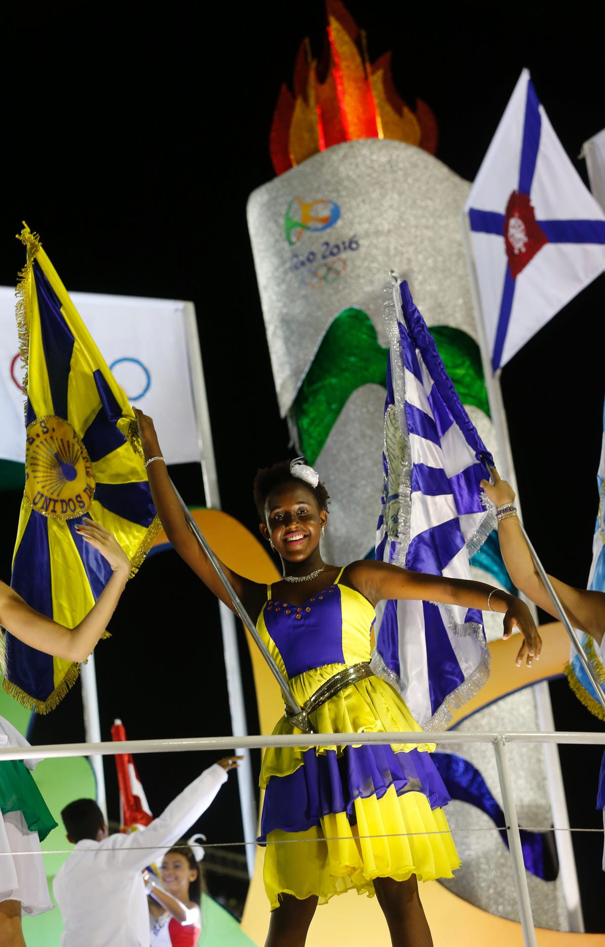 Die Schule Estácio de Sá zollte bei ihrem Motto den anstehenden Olympischen Spielen Tribut.