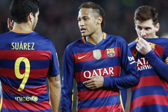 Das magische Dreieck des FC Barcelona: Luis Suarez (li.), Neymar (Mitte) und Lionel Messi.