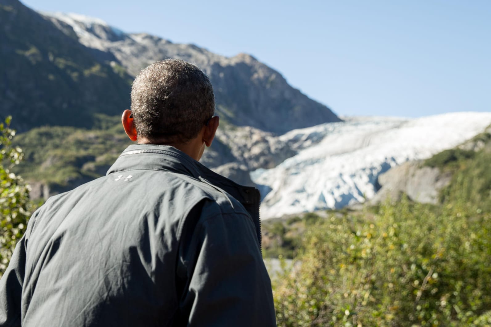 Barack Obama im US-Bundesstaat Alaska: der Klimawandel lässt die Gletscher schmelzen.
