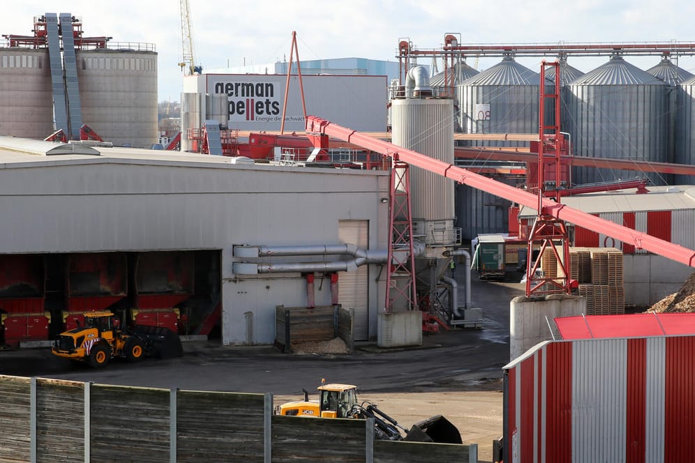 Das Werk von German Pellets in Wismar (Mecklenburg-Vorpommern).