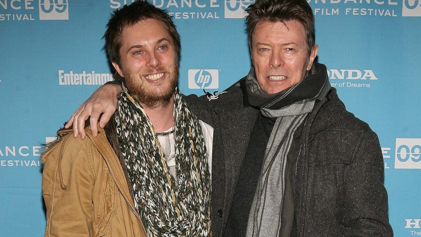 Vater und Sohn - Duncan Jones und David Bowie gemeinsam beim Sundance Film Festival im Jahr 2009.