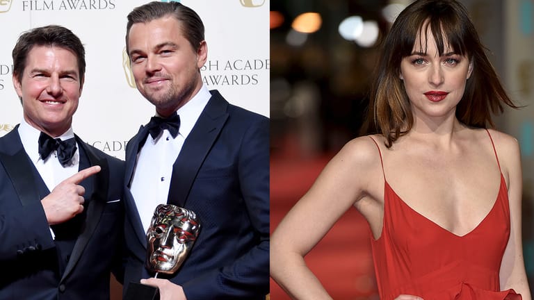 Baftas 2016: Leonardo DiCaprio räumt ab, Dakota Johnson lässt tief blicken.