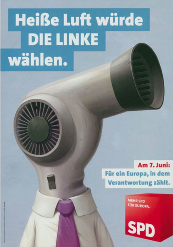 Die SPD wirft hier der Partei "Die Linke" plakativ vor, heiße Luft zu verbreiten.
