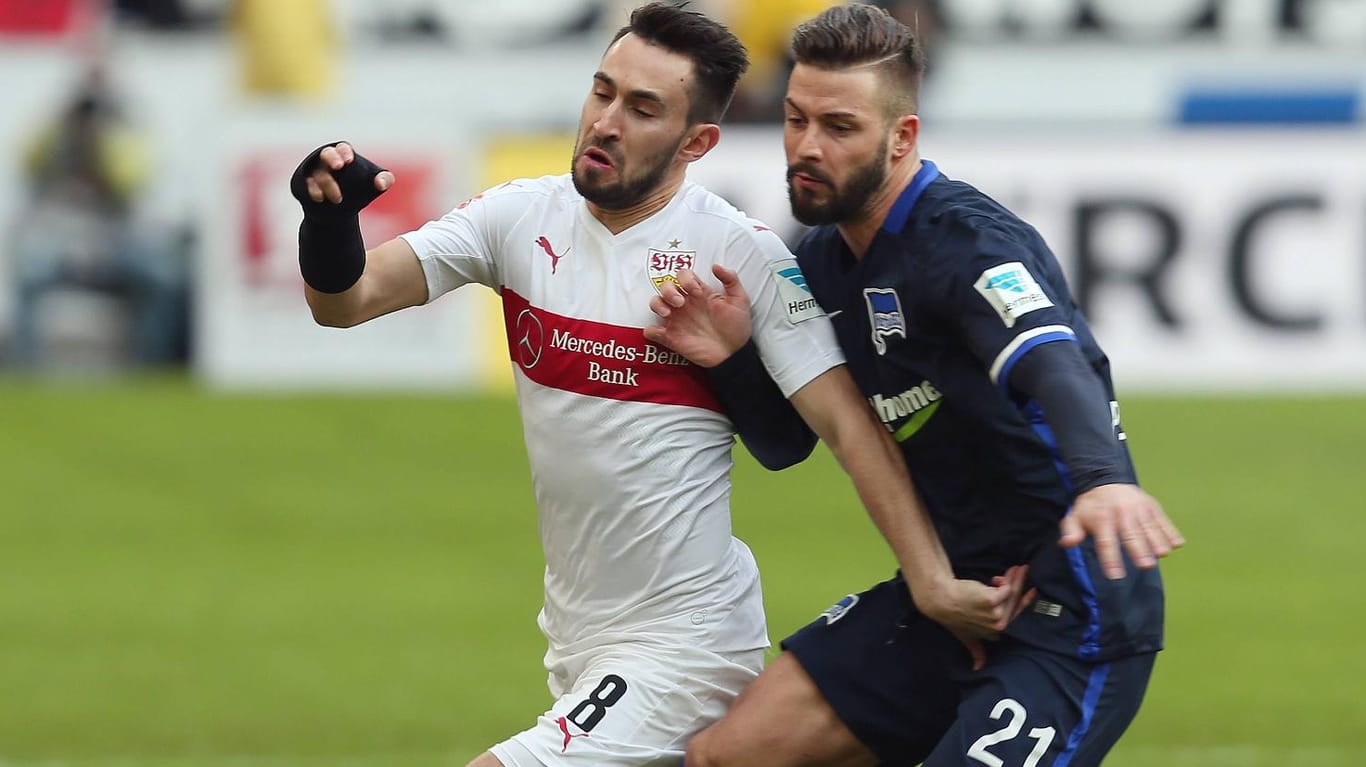 Trafen am vergangenen Spieltag aufeinander: Der VfB Stuttgart (li. Lukas Rupp im Duell mit Marvin Plattenhardt) und Hertha BSC.