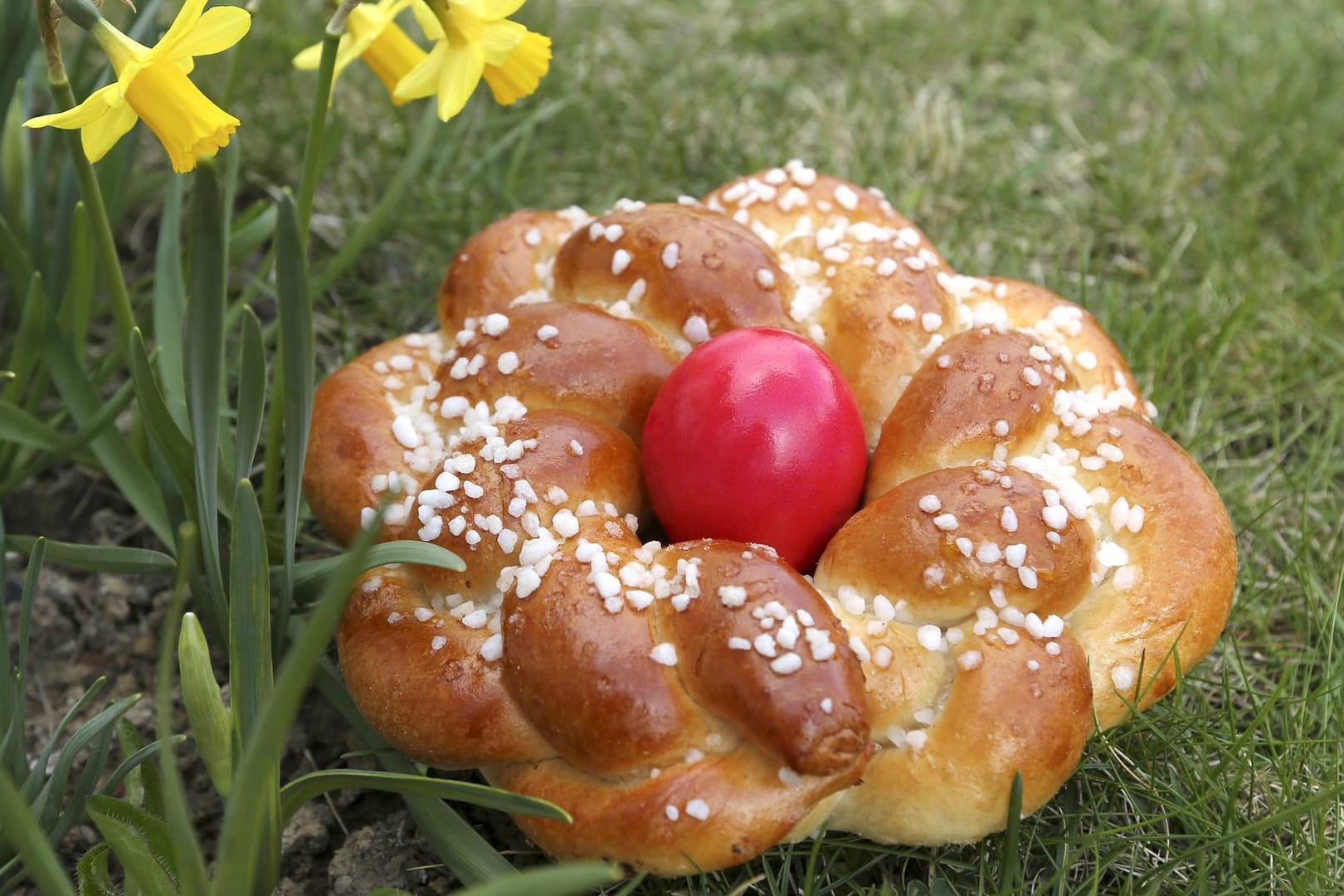 Der Osterkranz ist eine traditionelle Nascherei im Frühjahr.