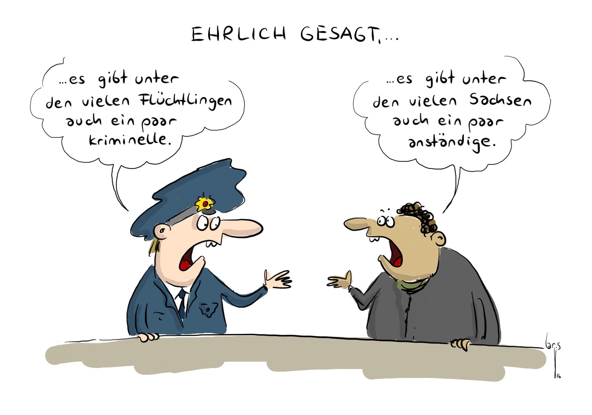 Nicht alle Sachsen sind gegen Flüchtlinge. Mario Lars/Cartoon AG