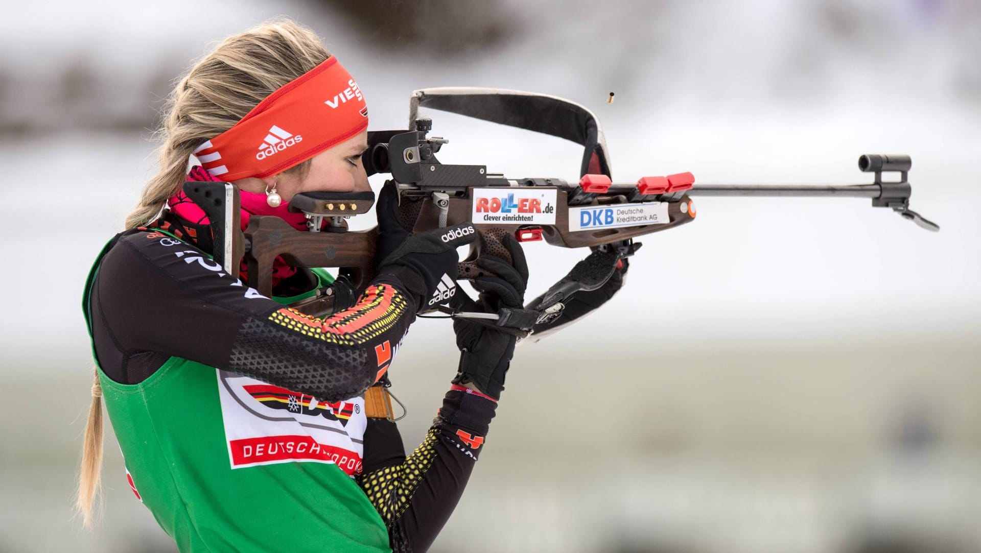 Anna Weidel während des Massenstarts in Ruhpolding. Die Biathlon-Weltmeisterschaft 2016 findet im Zeitraum von 3. bis 13. März in Oslo statt.