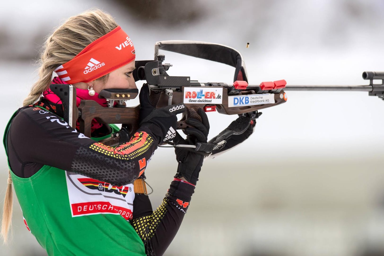 Anna Weidel während des Massenstarts in Ruhpolding. Die Biathlon-Weltmeisterschaft 2016 findet im Zeitraum von 3. bis 13. März in Oslo statt.