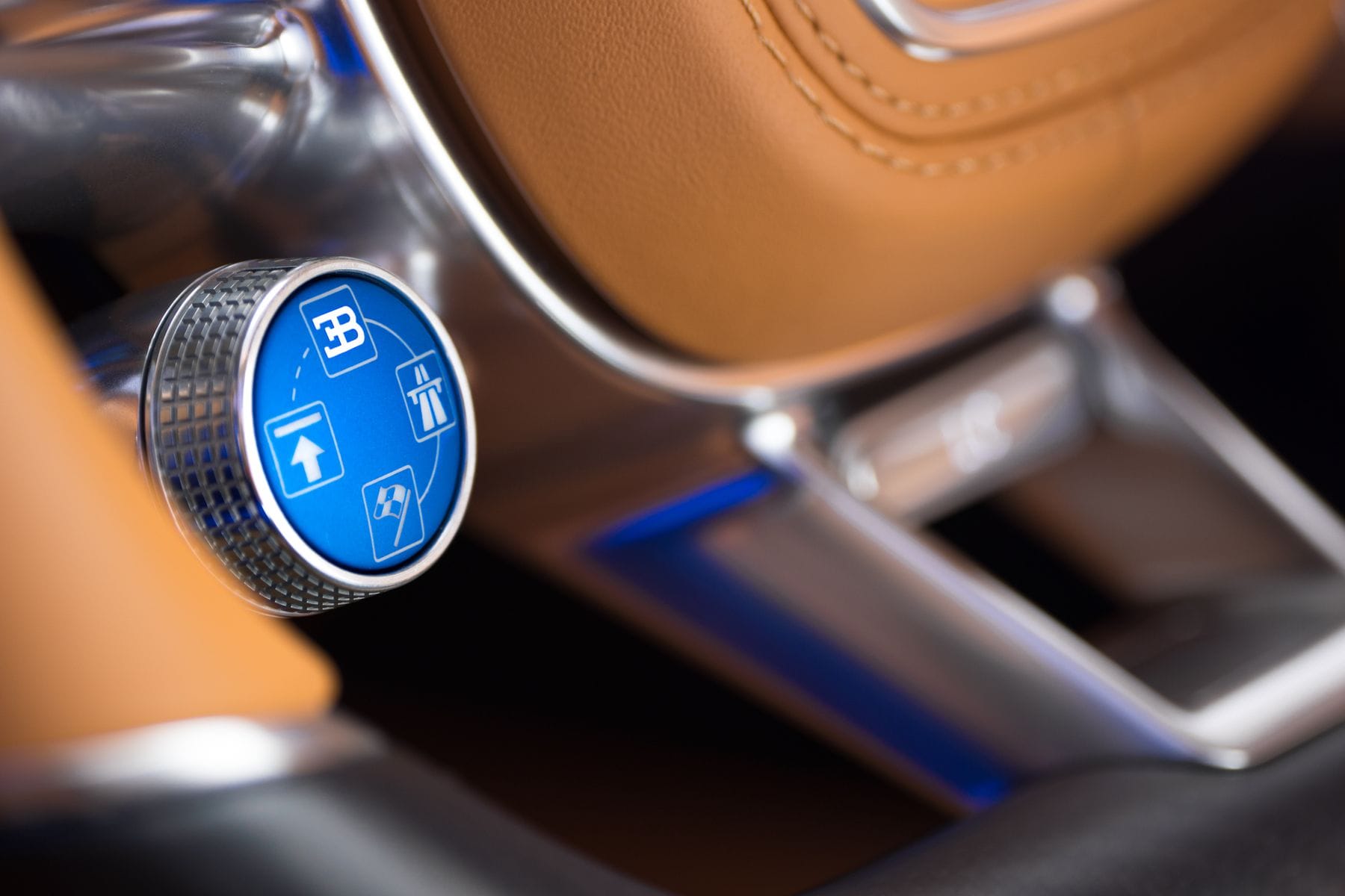 "Fahrerlebnisschalter" nach Bugatti-Art: Insgesamt fünf Fahrprogramme stehen zur Verfügung.