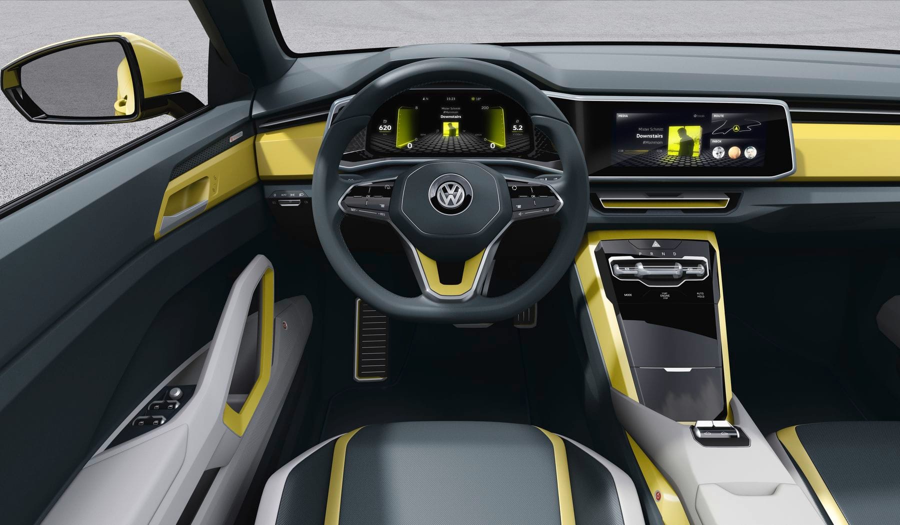 Das VW-Cockpit der Zukunft - fast ohne Schalter.