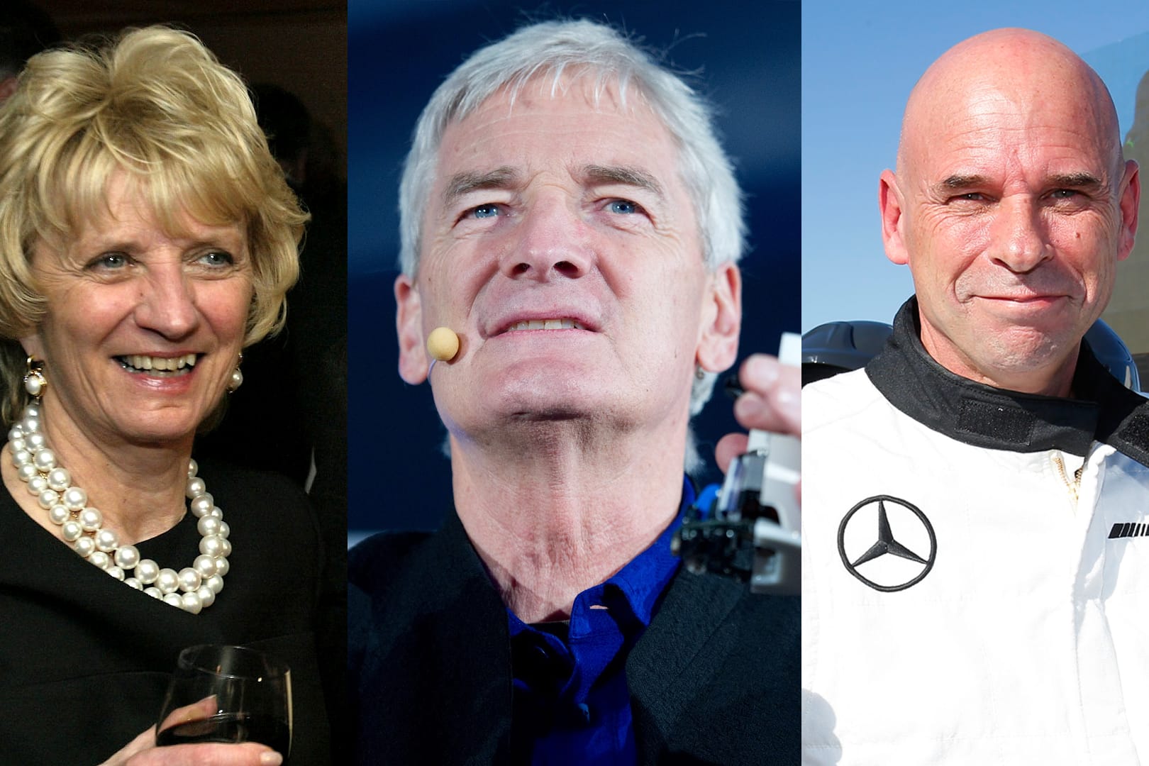 Reich mit oft unscheinbaren Ideen: Marian Ilitch, James Dyson (m.) und Guy Laliberté.