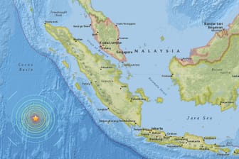 Die Karte der US-Erdbebenwarte USGS zeigt den Ort des Erdbebens.