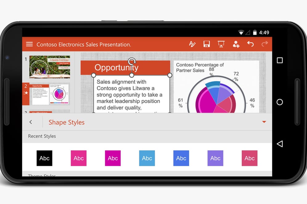 Microsoft bietet seine Office-Programme auch für Smartphone und Tablet an.