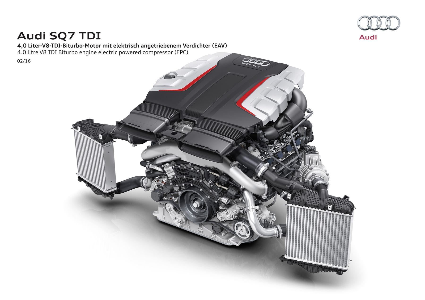 Erstmals kommt bei Audi ein elektrisch angetriebener Verdichter zum Einsatz.