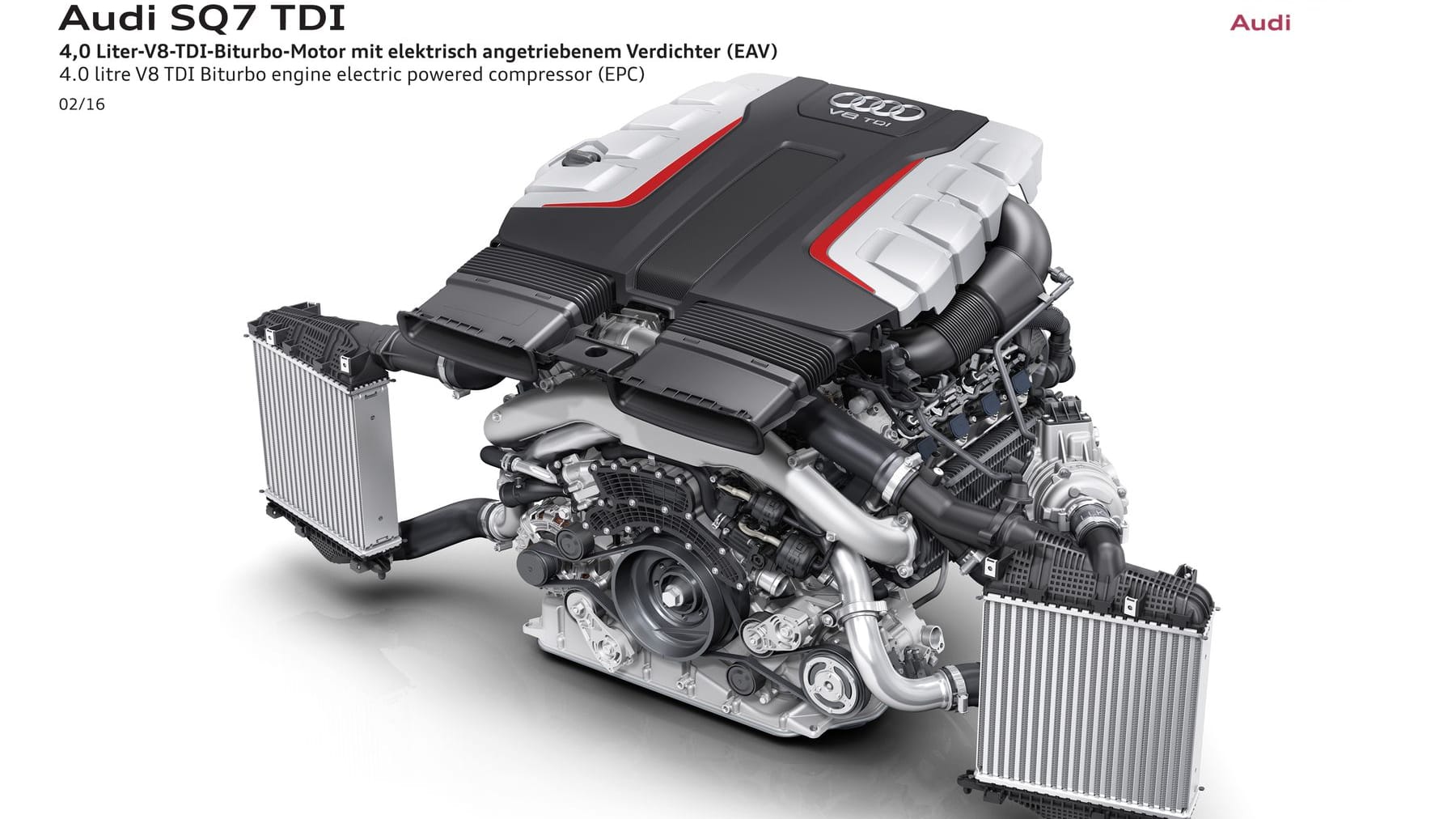 Erstmals kommt bei Audi ein elektrisch angetriebener Verdichter zum Einsatz.