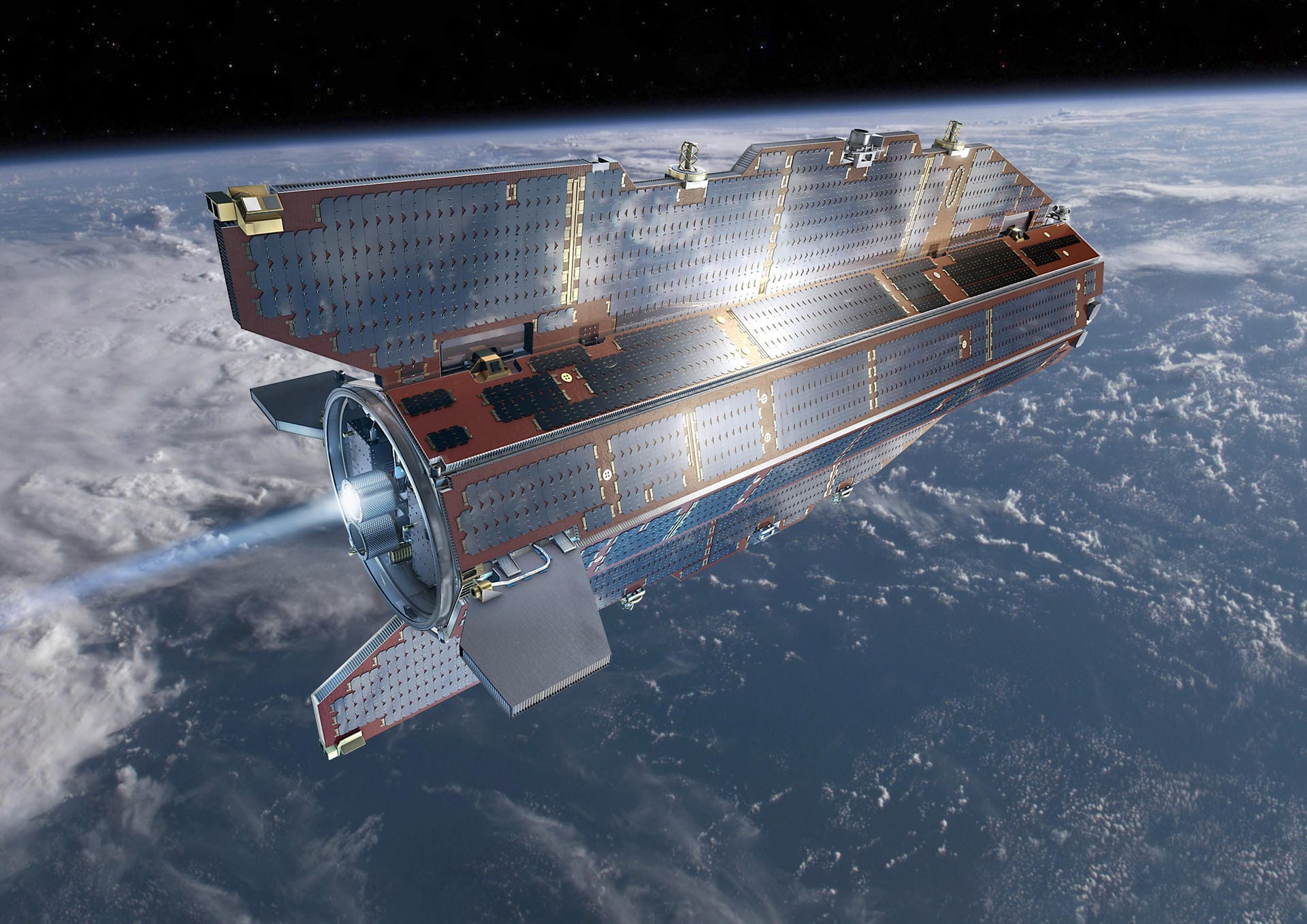 Satellit "Goce": Hier kommt der Ionenantrieb zum Einsatz. Aber auch er ist zu langsam. Satellit "Goce": Hier kommt der Ionenantrieb zum Einsatz. Aber auch er ist zu langsam.