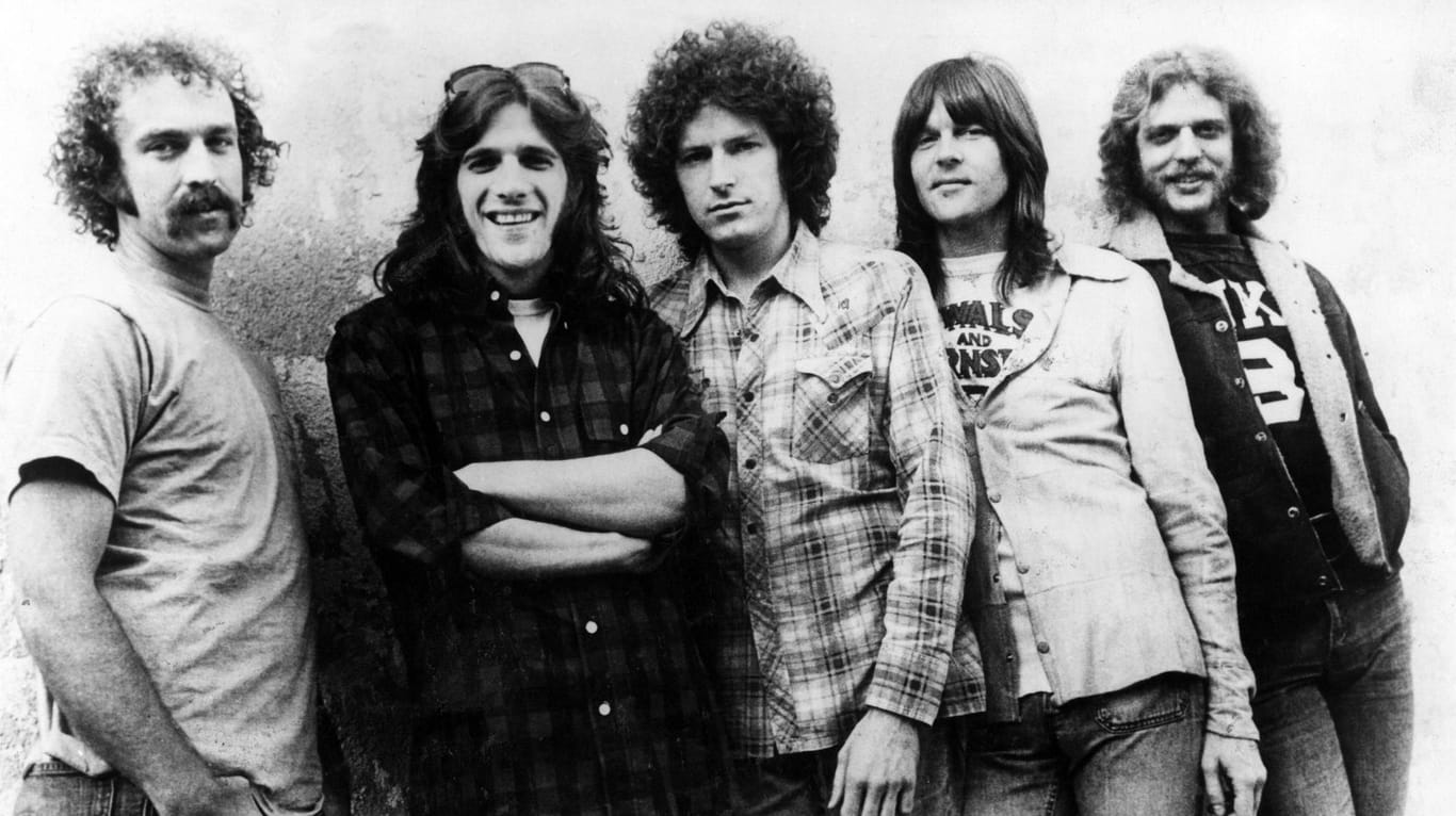 Randy Meisner (2. v. re.) in den 70er Jahren mit seinen Bandkollegen von den Eagles.
