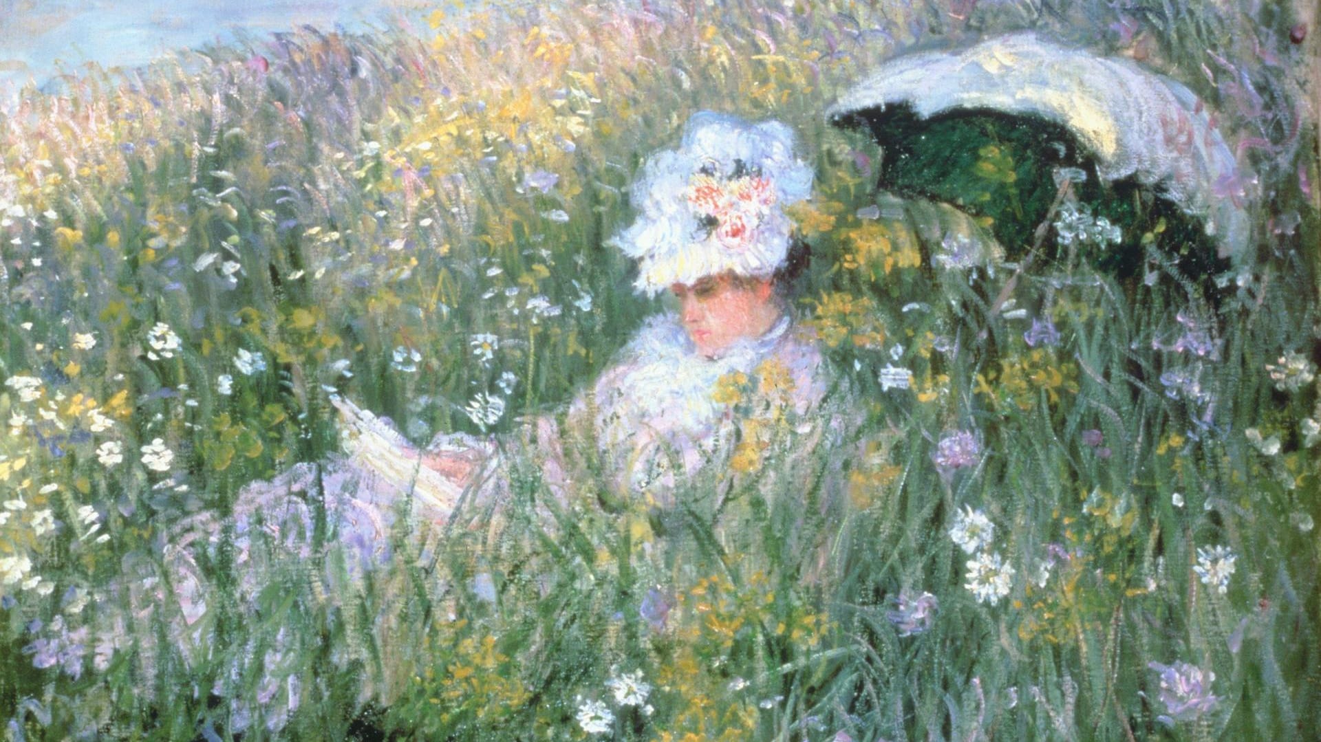 Gemälde "In der Blumenwiese" von Claude Monet aus dem Jahr 1876.