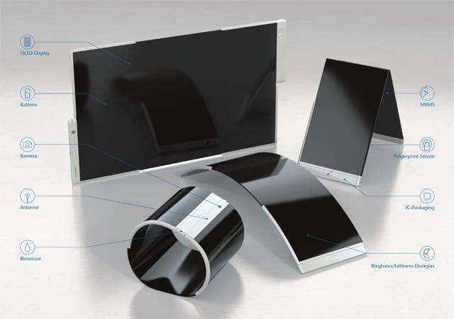 Bieg- und faltbares Glas ermöglicht neue Bauformen für Smartphones & Co.