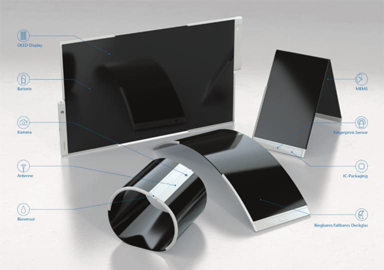 Bieg- und faltbares Glas ermöglicht neue Bauformen für Smartphones & Co.