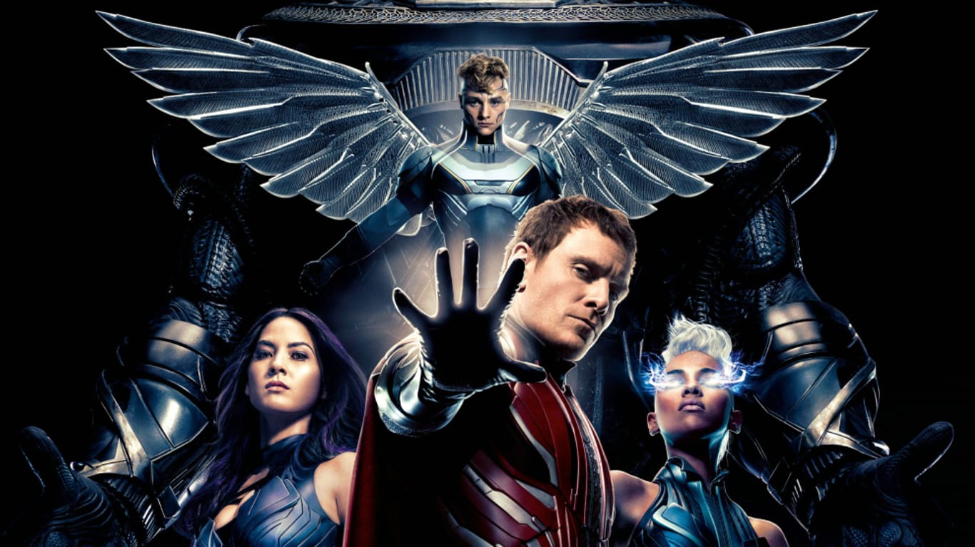 Die "Apokalyptischen Reiter" (i. UZS): Angel (Ben Hardy), Storm (Alexandra Shipp), Magneto (Michael Fassbender) und Psylocke (Olivia Munn).