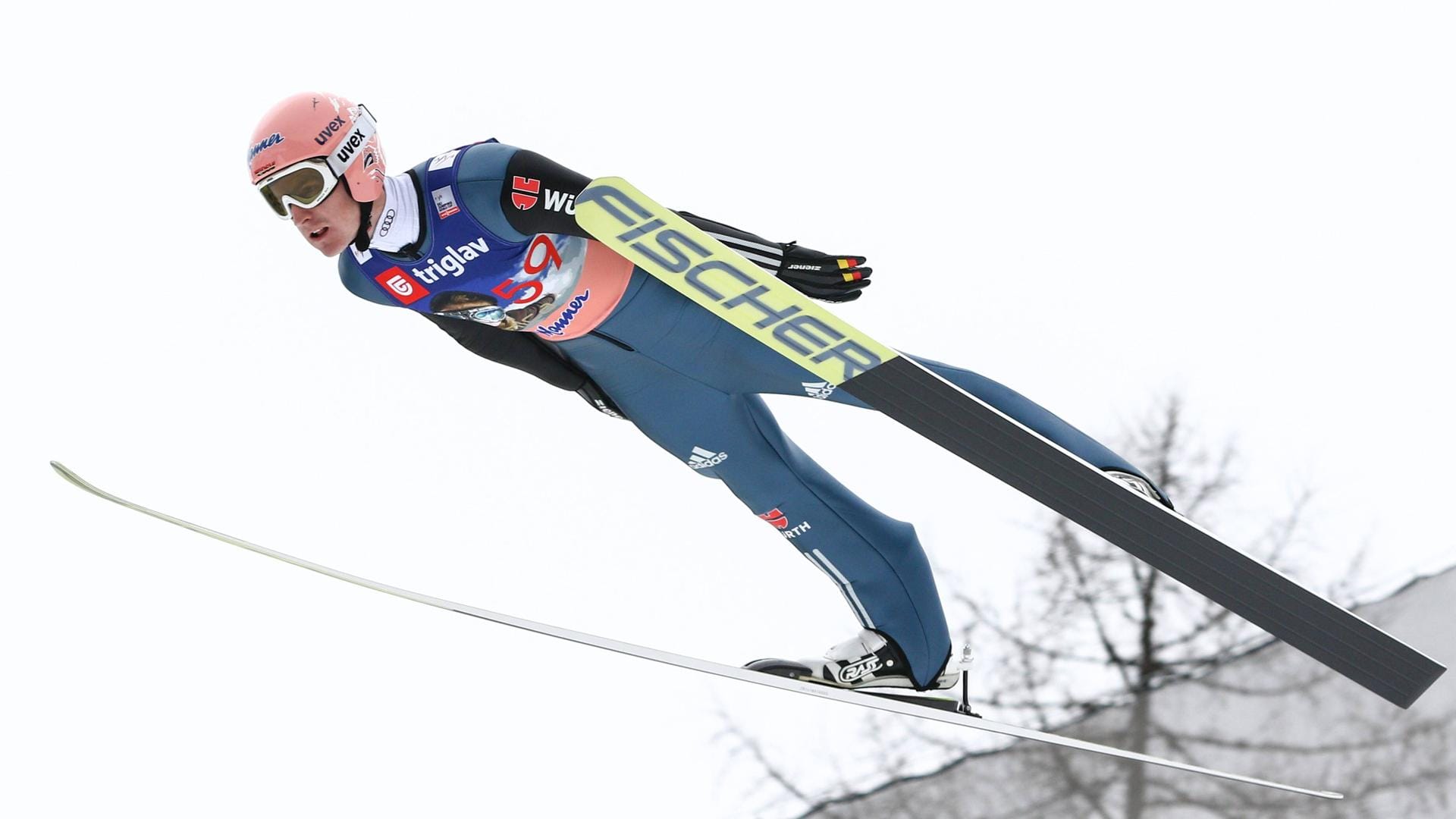 DSV-Adler Severin Freund bei Skifliegen in Planica.