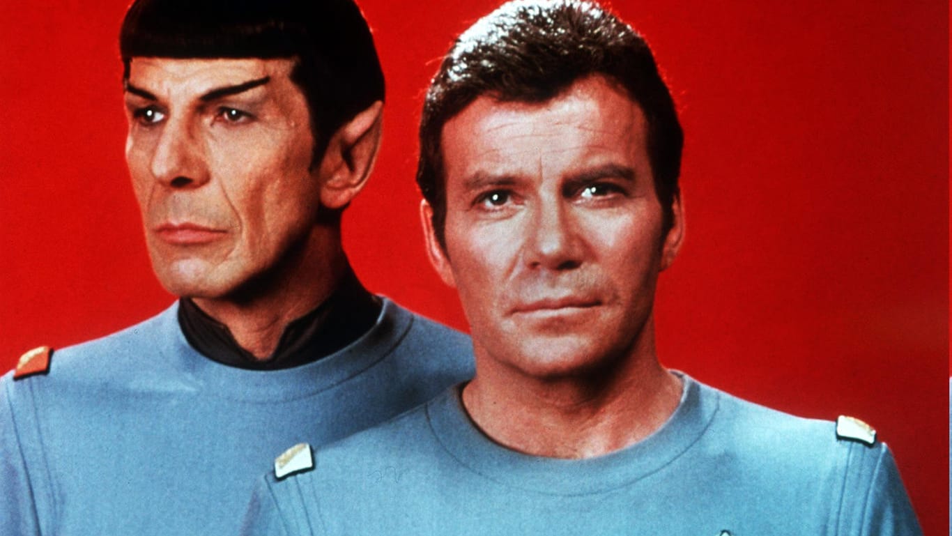 "Mr. Spock" Leonard Nimoy und "Captain James T. Kirk" William Shatner im Jahr 1979.