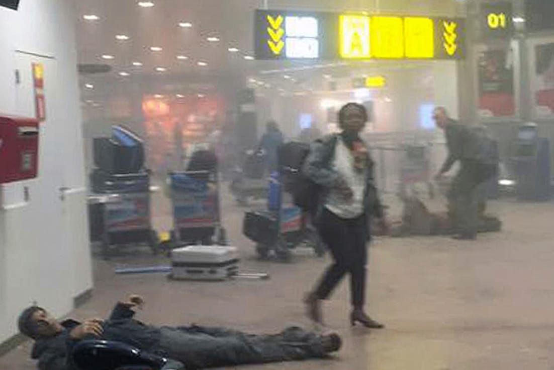 Chaotische Zustände am Flughafen in Brüssel.