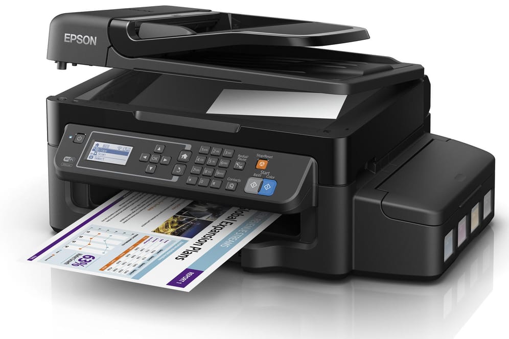Epsons Farbdrucker Ecotank ET-4550 liefert die günstigsten Seitenpreise.