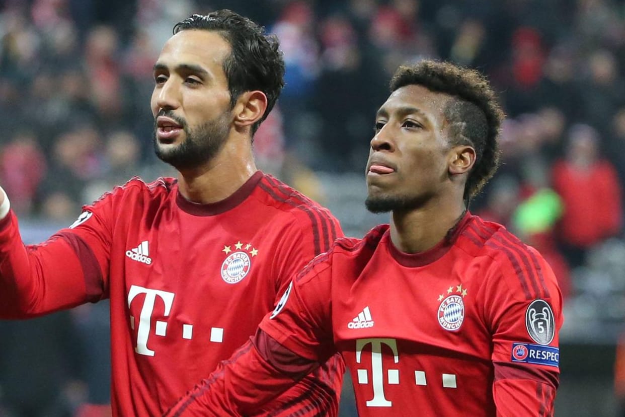 Noch spielen sie gemeinsam im Bayern-Trikot: Mehdi Benatia (li.) und Kingsley Coman.