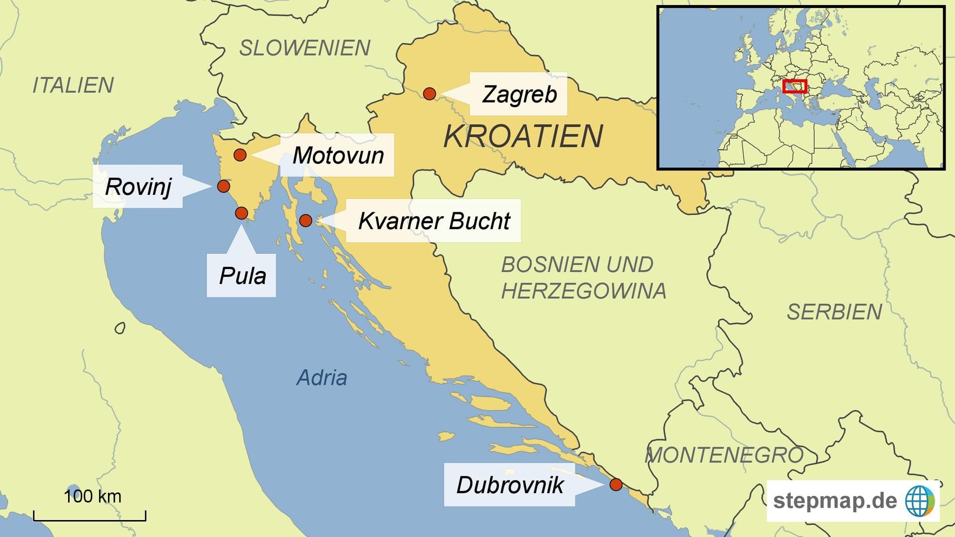 Kroatien-Karte