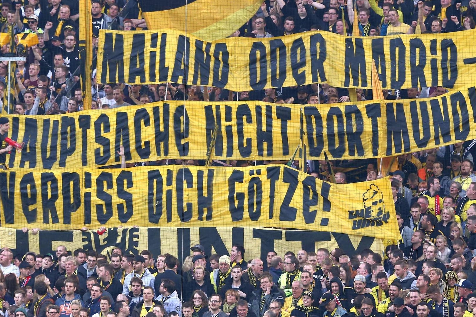 Eindeutige Botschaft einiger BVB-Fans in Richtung Mario Götze.