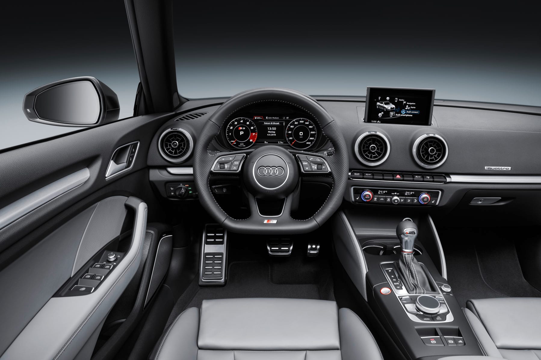 Wie die größeren Audi hält optional das animierte Cockpit mit 12,3-Zoll-Display Einzug.