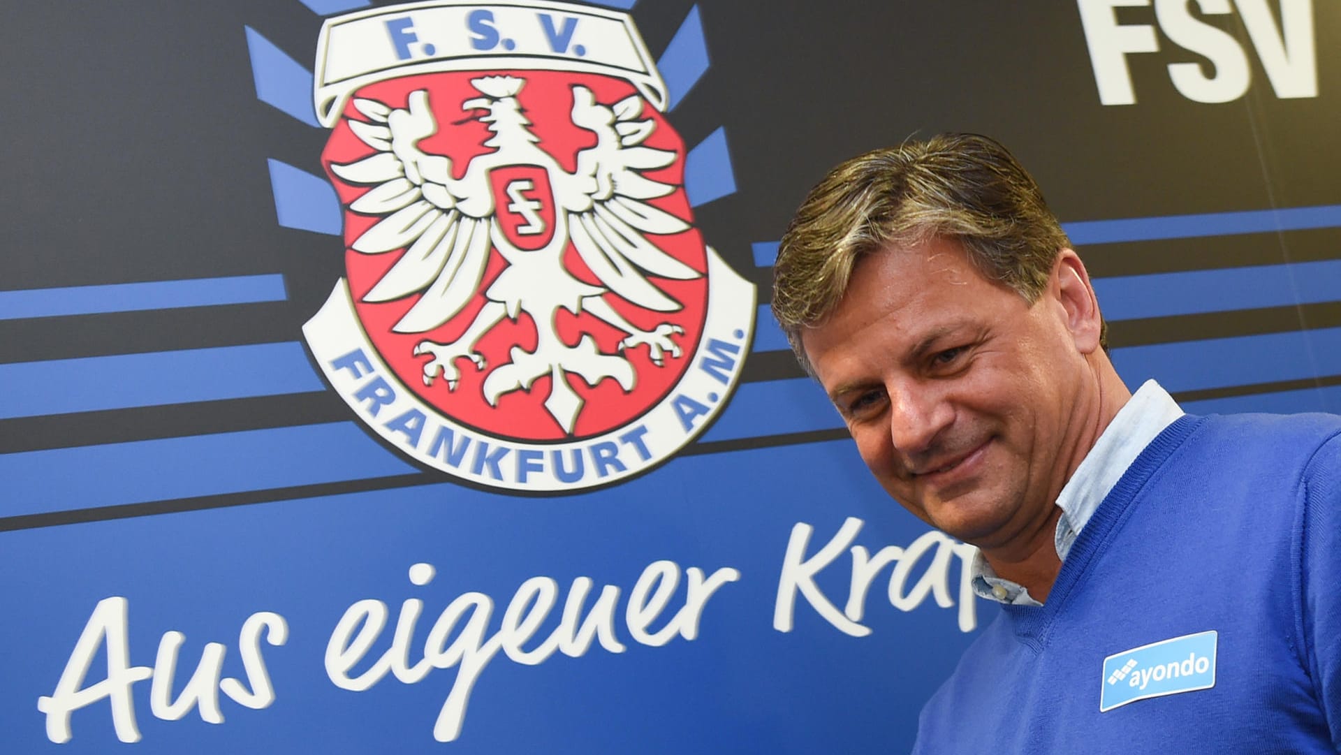 Falko Götz, hier bei seiner Vorstellung als neuer Trainer beim FSV Frankfurt.