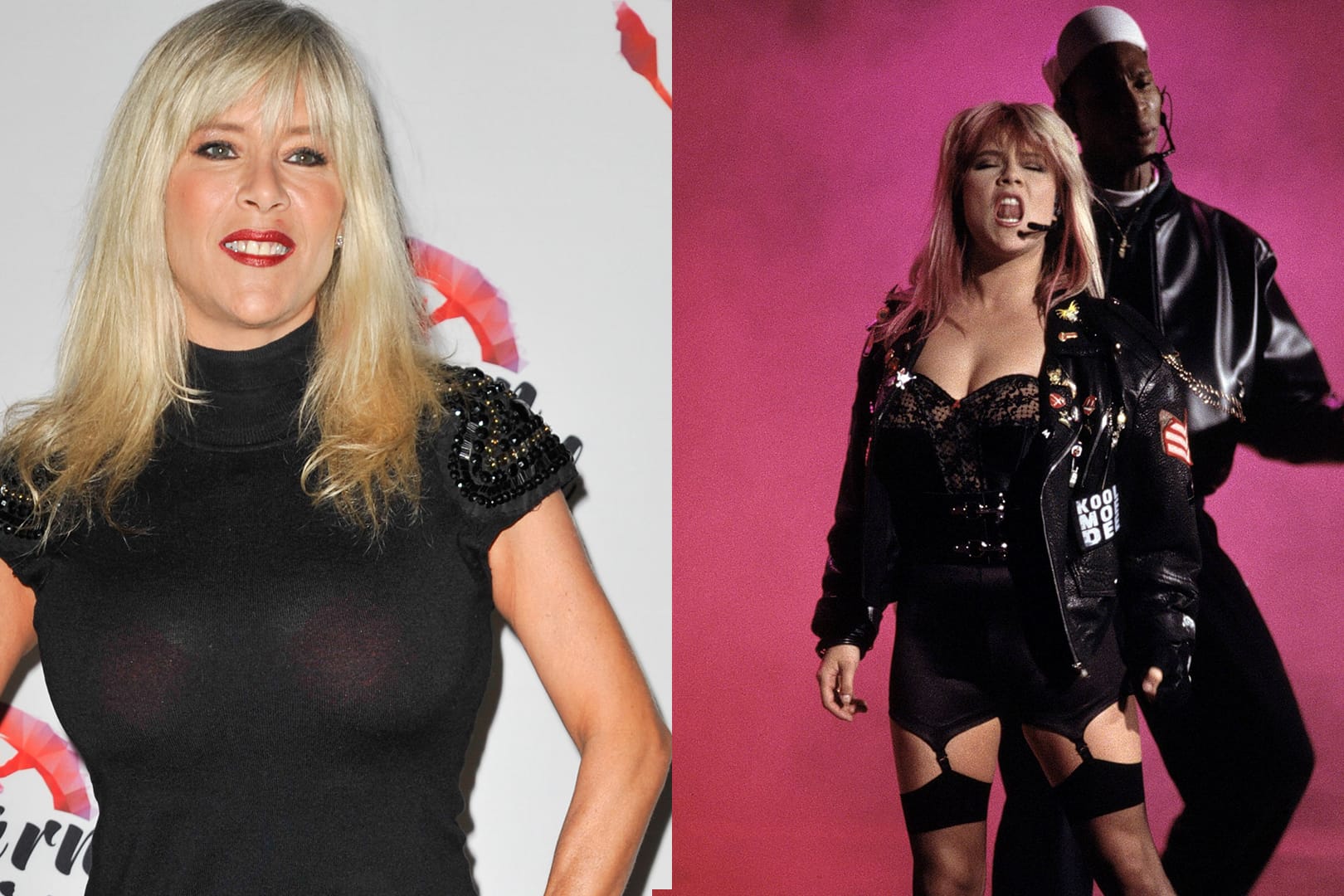 Zwischen diesen Bildern liegen fast 30 Jahre. Samantha Fox 1987 (r.) und heute.