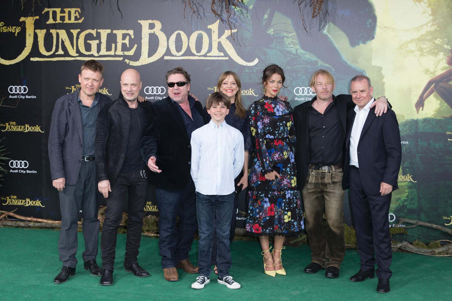 Die prominenten Sprecher bei der Deutschlandpremiere von "The Jungle Book" am 5. April in Berlin.