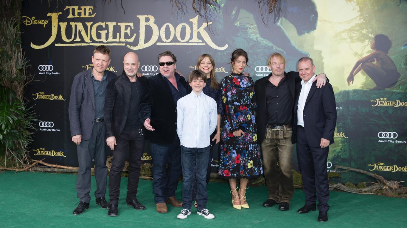 Die prominenten Sprecher bei der Deutschlandpremiere von "The Jungle Book" am 5. April in Berlin.