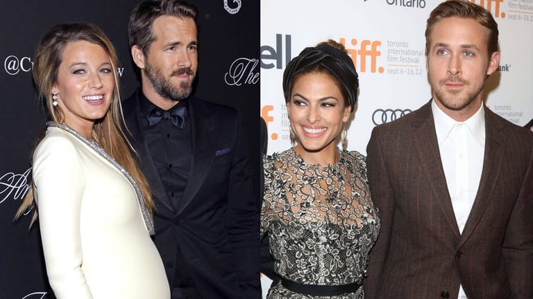 Blake Lively und Ryan Reynolds erwarten ihr zweites Kind. Genauso wie Eva Mendes und Ryan Gossling (v.l.n.r.).