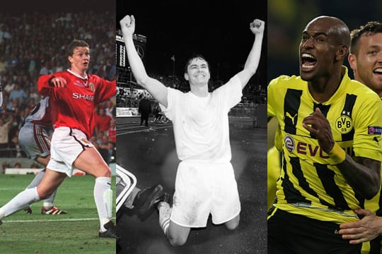 Solskjaer, Rufer, Santana (v.li.): Comebacks, die Fußballgeschichte geschrieben haben.