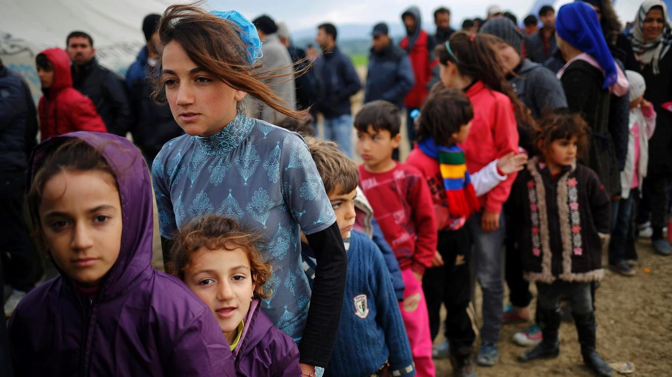 Flüchtlinge an der griechisch-mazedonischen Grenze in Idomeni.