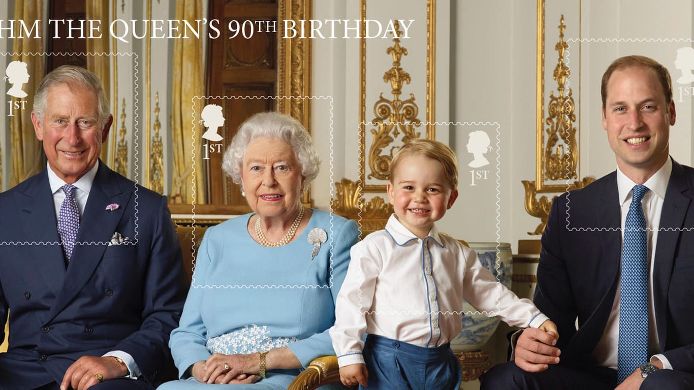 Vier Generationen der Royals zieren eine Briefmarke.